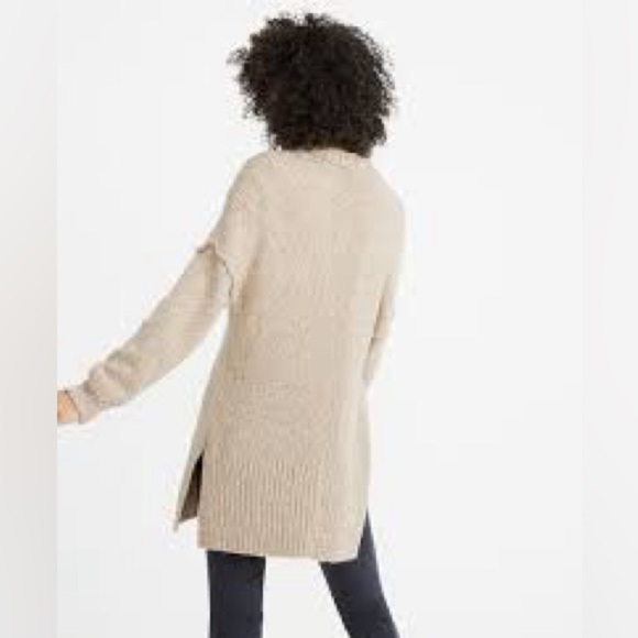 Madewell Baxter Beige Alpaca Blend Knit  Long Line Sweater Tunic sz S - Picture 3 of 11